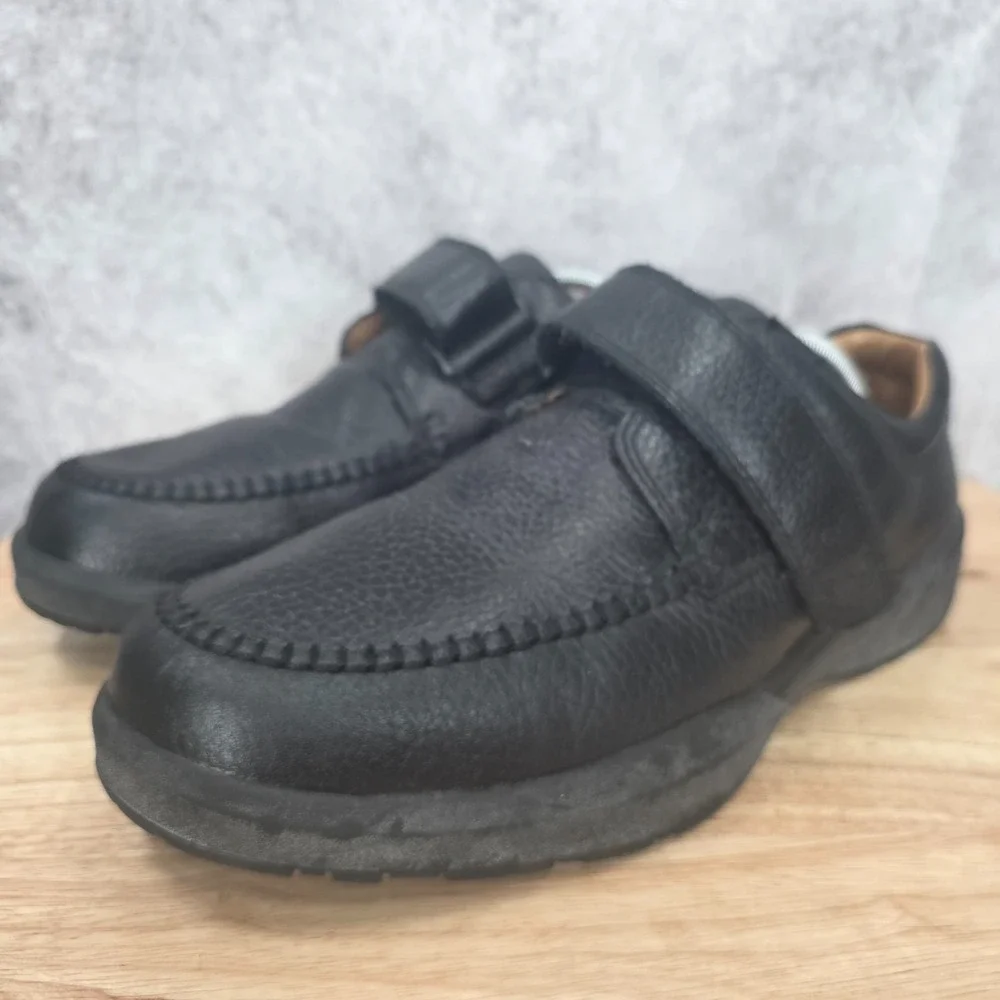 Dr Comfort Scott Comfort Shoes Mens 11.5 W Black Leather Strap Diabetic Comfort